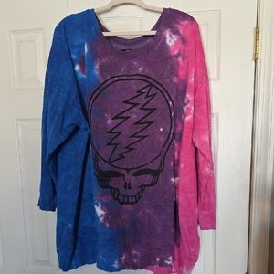 Torrid Purple and Pink Grateful Dead Tie-Dye Long Sleeve